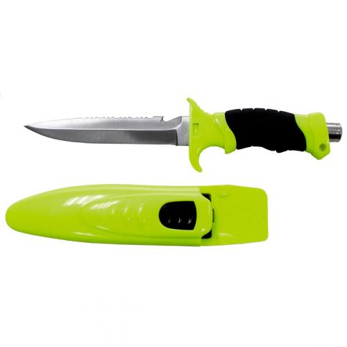 Tauchermesser Rettungsmesser PROFI mit Beinholster Fox Outdoor neongelb-schwarz